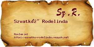 Szvatkó Rodelinda névjegykártya